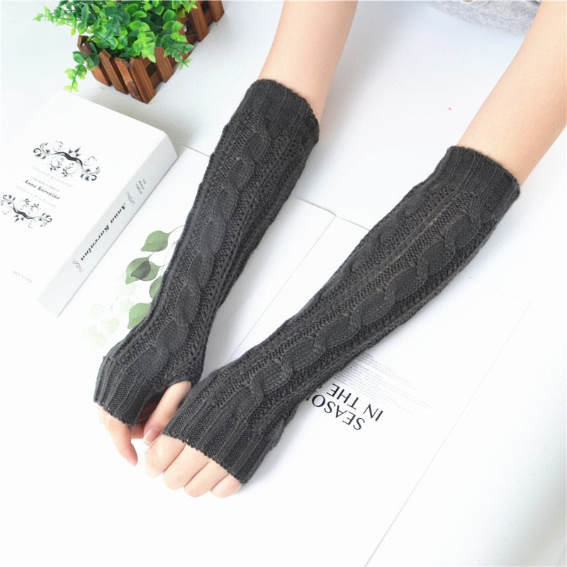 Soft Long Fingerless Gloves