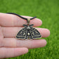Gothic Dead Moth Pendant With Crescent Moon And Sun