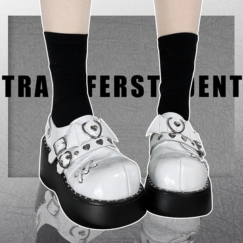 Gothic Platform Shoes with Metal Decoration
