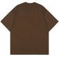 Brown Casual Top with Short Sleeves