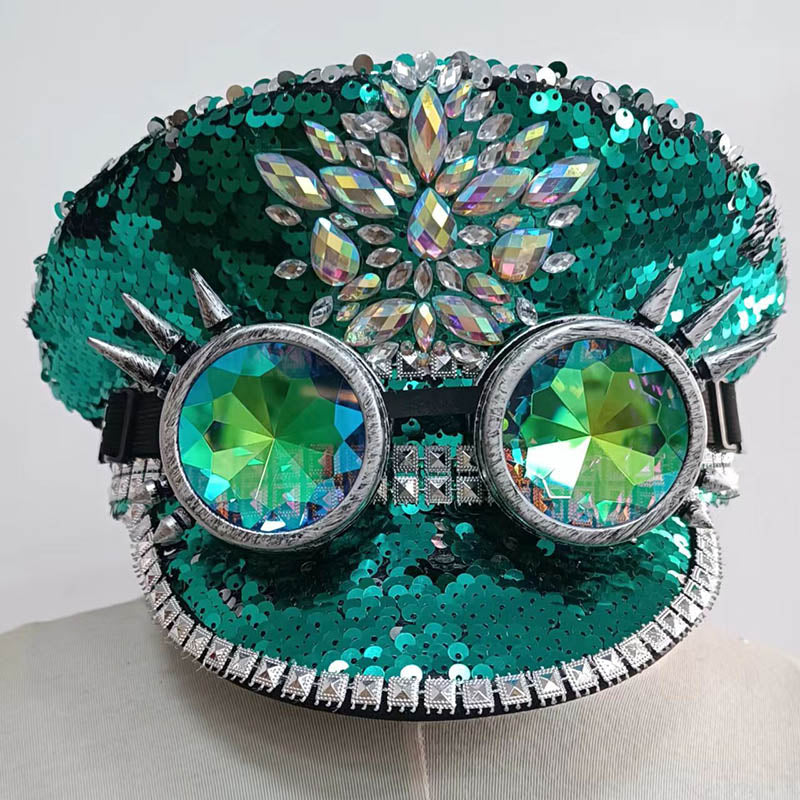 Luxury Gothic Adult Party Hats Covered in Glass and Gems