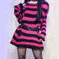 Bold Striped Knitwear for a Gothic Look