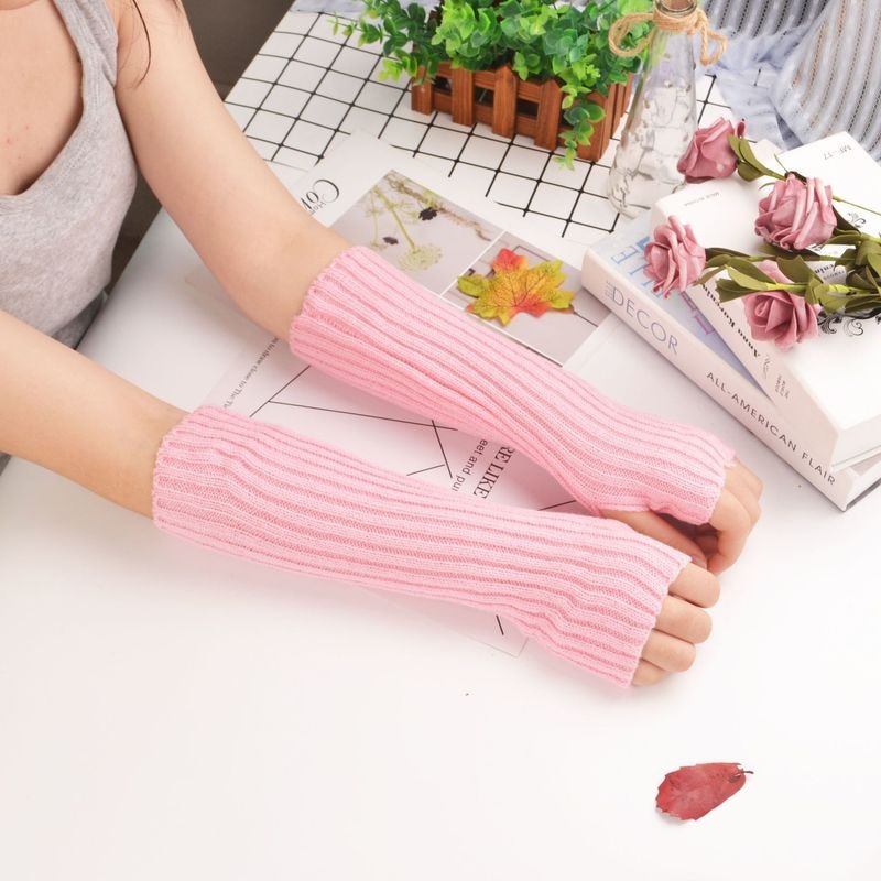 Soft Long Fingerless Gloves