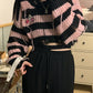 Gothic Pink Striped  Sweater