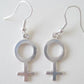Gothic Silver Metal Earnings for Women - Female Gender Symbol