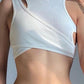 Punk-inspired sleeveless crop top for an edgy look