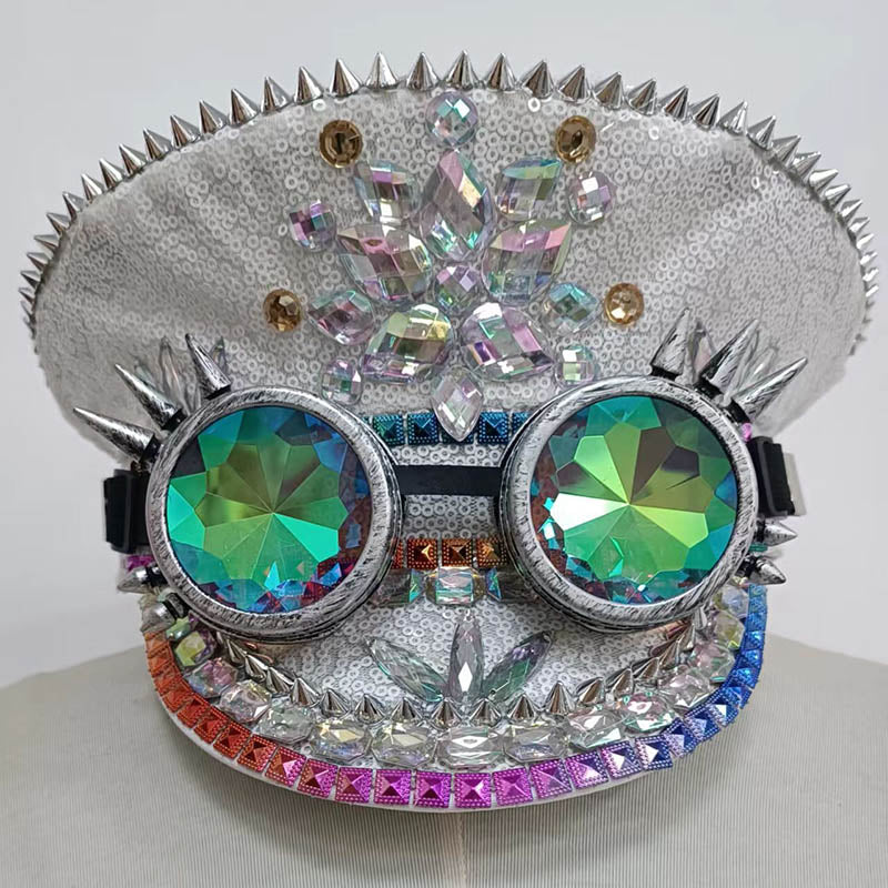 Luxury Gothic Adult Party Hats Covered in Glass and Gems