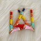 Gothic Rainbow Heart Hoop Earrings Korean Fashion