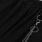 Punk Black Cargo Pants With Chain