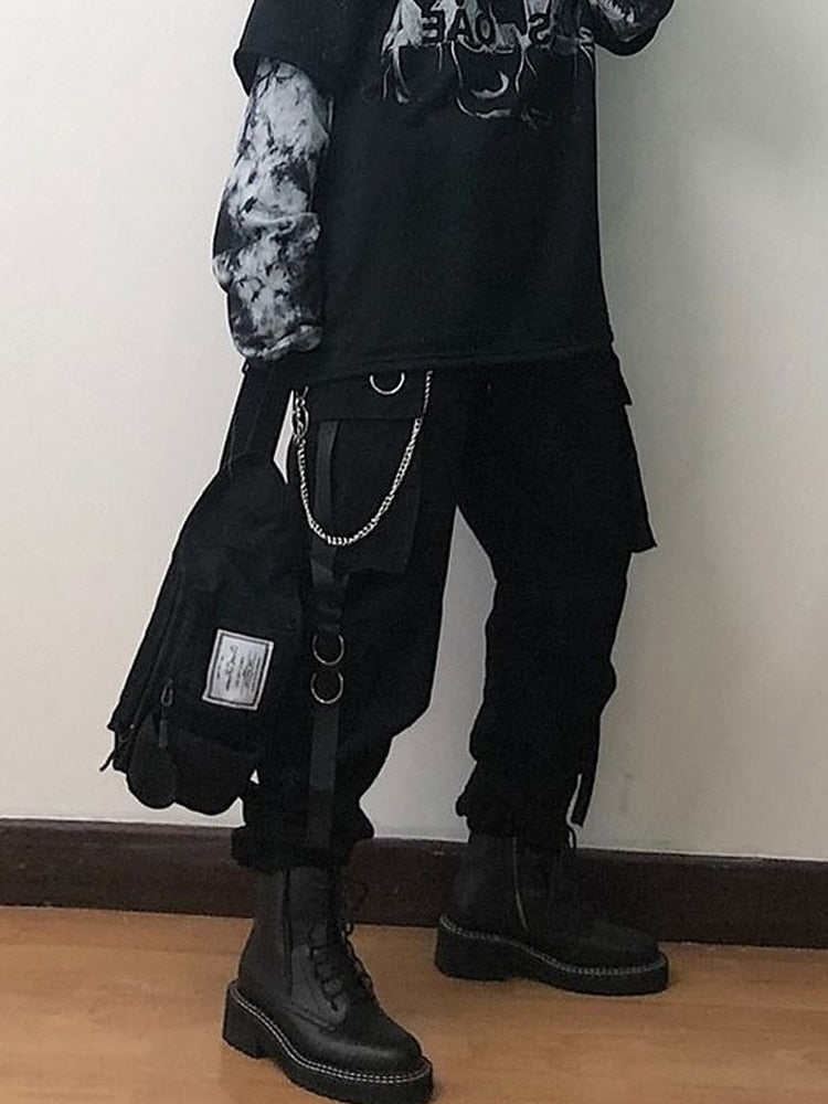 Gothic High Waist Techwear Trousers