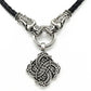 Gothic Rope Necklace with Viking Dragon Knot Pendant