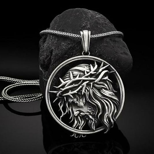 Vintage Crucifixion Crown of Thorns Jesus Necklace