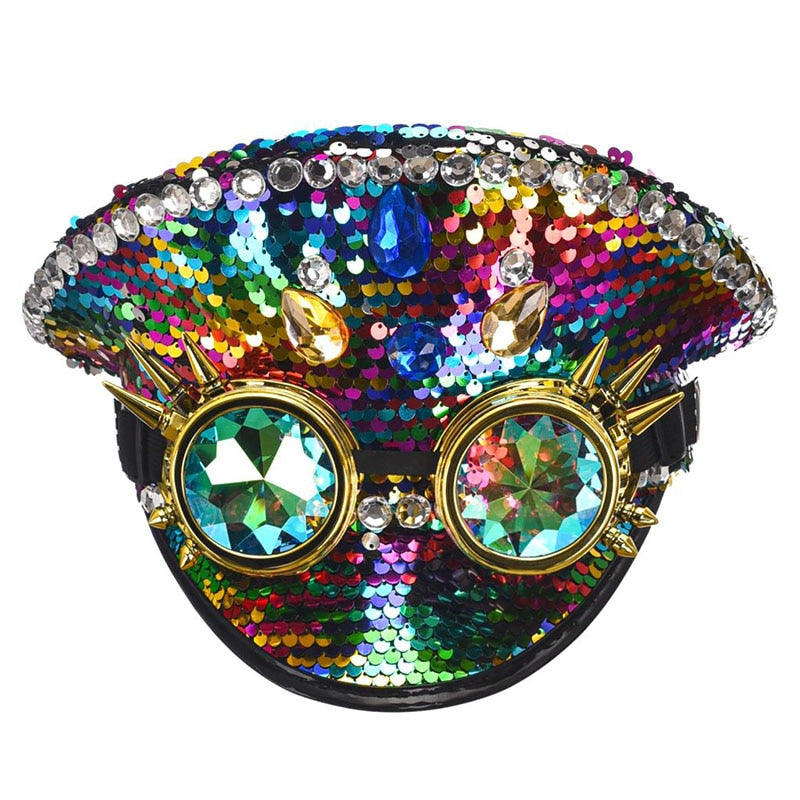 Luxury Gothic Adult Party Hats Covered in Glass and Gems