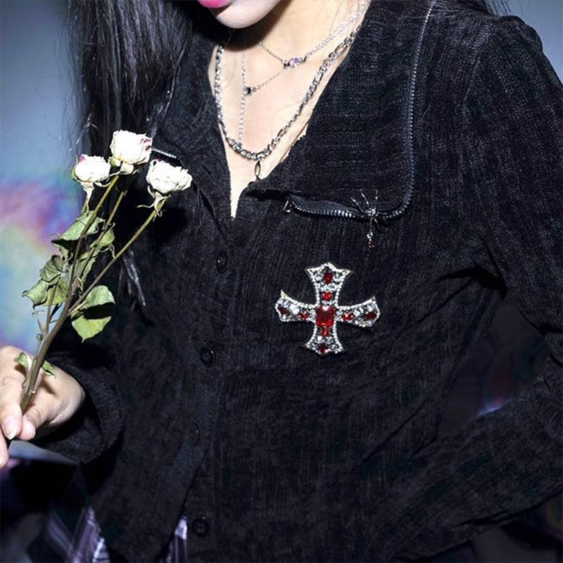 Gothic Style Fernan Jacket with Button-Up Design
