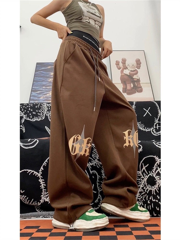 Gothic Brown Joggers Sweatpants