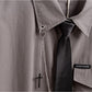 Men's Gothic Dress Shirt featuring a Unique Chain and Tie Design, Perfect for a Gothic Fashionista