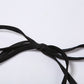 "Black T-Shirt with Gothic vibes and adjustable drawstring"