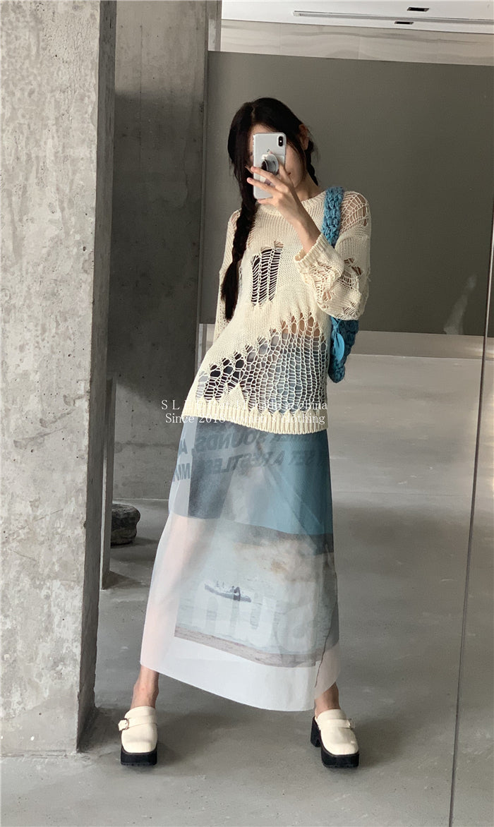 Gothic-inspired Sweater with hollow out design, perfect for a bold and edgy look
