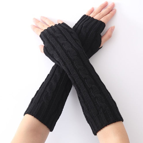 Soft Long Fingerless Gloves