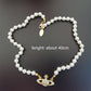 Gothic Chain and Pearl Choker Necklace with Zircon Stone