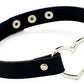 Gothic Leather Choker Necklace with Ring and Ribbon