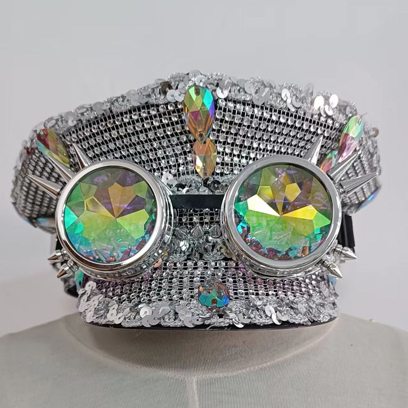 Luxury Gothic Adult Party Hats Covered in Glass and Gems