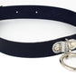 Gothic Leather Choker Necklace with Ring and Ribbon