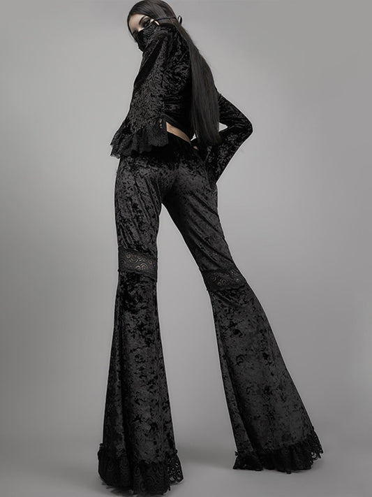 Gothic High Waist Flared Pants