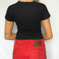Grunge Print Women's Crop Top