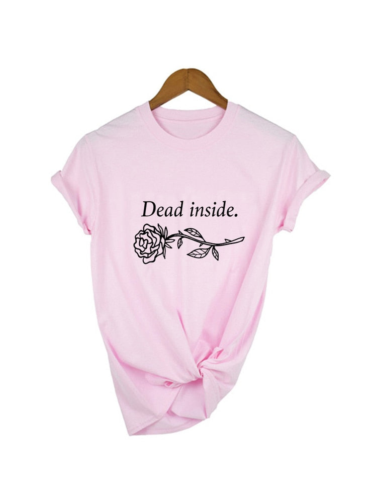 Gothic Dead Inside Dark Graphic T-shirt