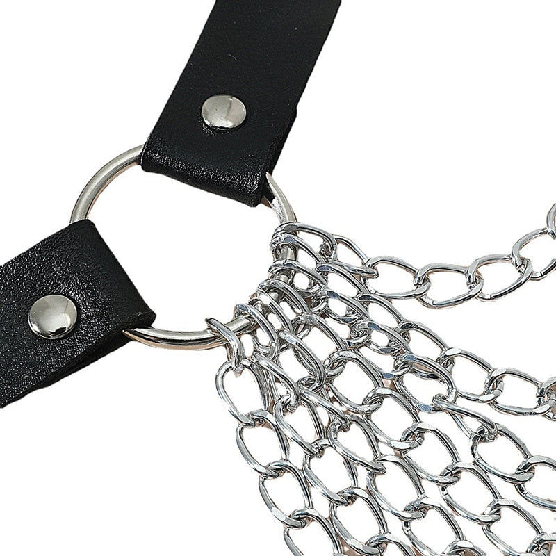 Sexy New Layered Leather Belt With Chains