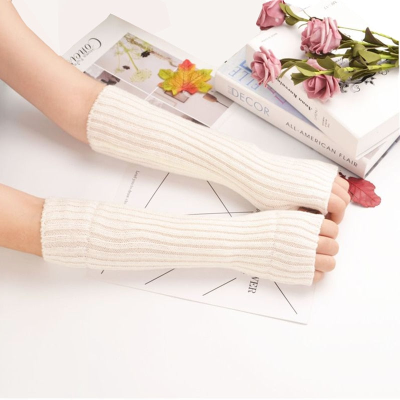 Soft Long Fingerless Gloves
