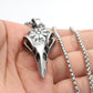 Gothic Chain Necklace with Odin Crow Skull Pendant